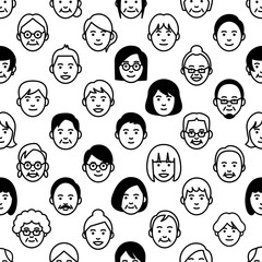 Social network concept. Seamless pattern. Vector illustration.