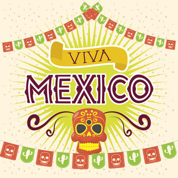 viva mexico celebration with death mask
