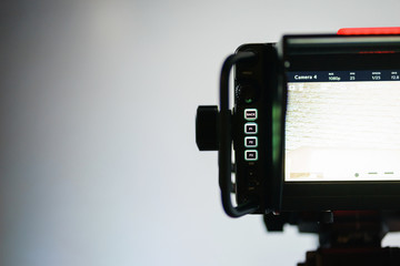 LCD screen, equipment for shooting and broadcasting video. Electronics and broadcasting devices.