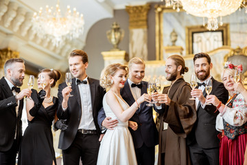Elegant people during a celebration indoors