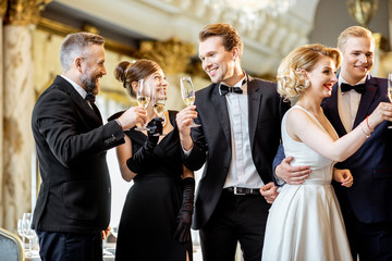 Elegant people during a celebration indoors