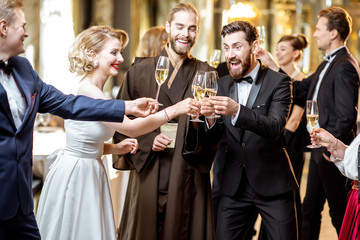 Elegant people during a celebration indoors