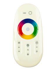 Remote touch control for LED lighting isolated on white