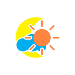 flat icons for moon,sun,cloud,vector illustrations