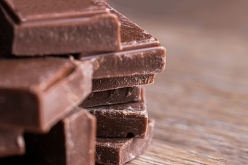 Pieces of chocolate.