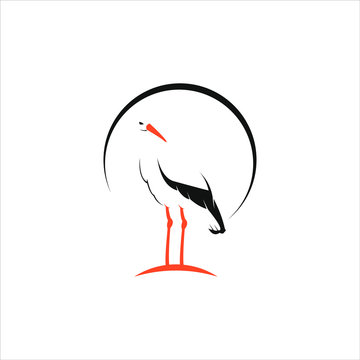recommend clip art: stork logo simple cartoon standing crane vector