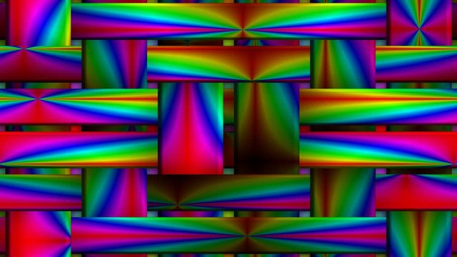 Abstract color motion footage clip with weave pattern blinking in rainbow spectrum