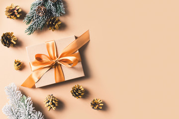 Christmas and happy new year flat lay