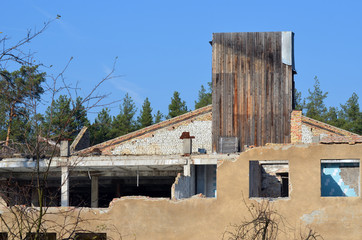 Ghost town in Eastern Europe.Former Soviet kids camp.Ukraine gets rid of the consequences of...