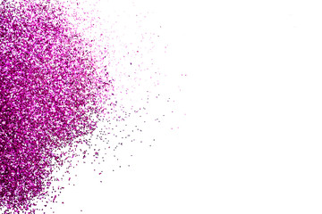 Glitter powder splash or burst isolated on white background