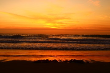 Fall beach sunset