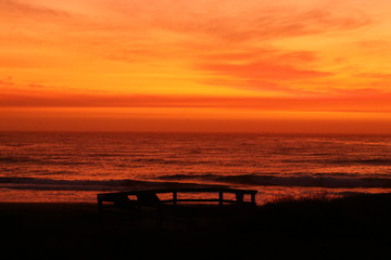 Sunset at Moonstone beach in Cambria 