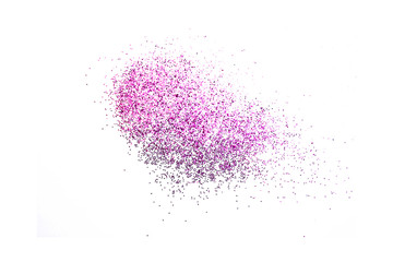 glitter powder splash or burst isolated on white background