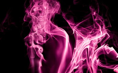 Purple smoke on black background