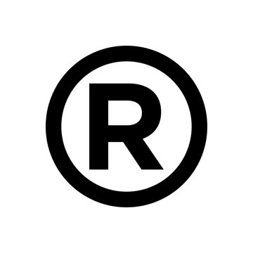 Registered trademark symbol icon vector on white background