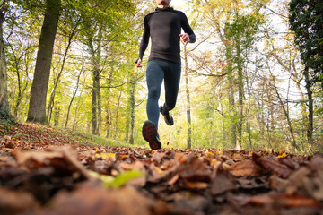Mann beim joggen im Wald