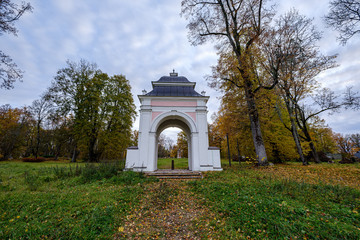 Naklejka premium old red brick ruins of ancient castle