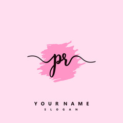PR Initial handwriting logo vector