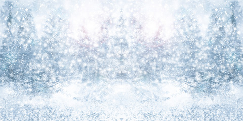 white snow blur abstract background. Bokeh Christmas blurred beautiful shiny Christmas lights