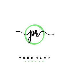 PR Initial handwriting logo vector