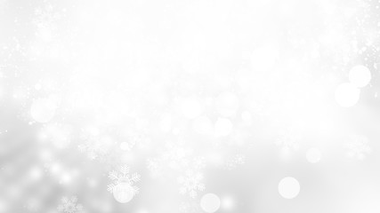 white and gray Christmas light with snowflake bokeh background, Winter backdrop wallpaper.