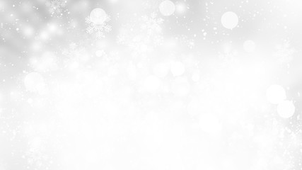 white and gray Christmas light with snowflake bokeh background, Winter backdrop wallpaper.