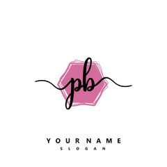 PB Initial handwriting logo vector