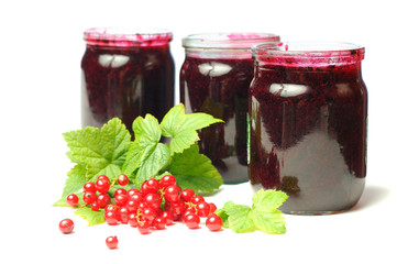 Health-giving vitamin, red currant on the white background
