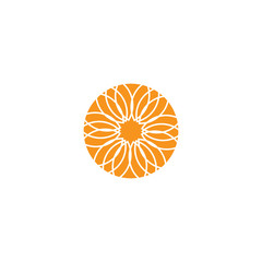 Flower ornament logo design template