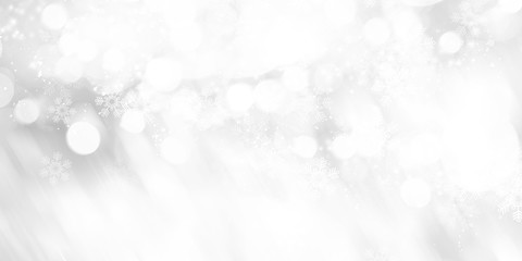 white and gray Christmas light with snowflake bokeh background, Winter backdrop wallpaper.