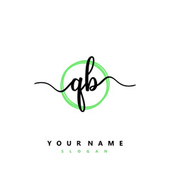 QB Initial handwriting logo vector