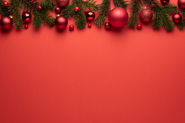 Merry Christmas or New Year decoration red background
