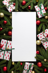 Christmas decoration frame with fir branches