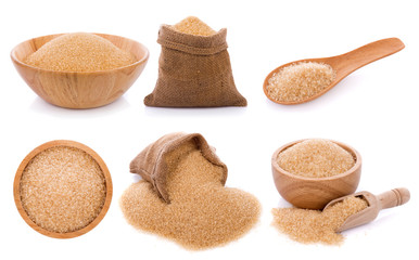 Brown sugar isolated on white background