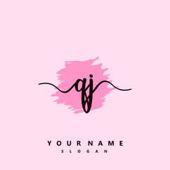 QJ Initial handwriting logo vector