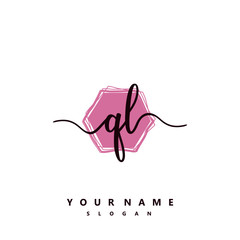 QL Initial handwriting logo vector