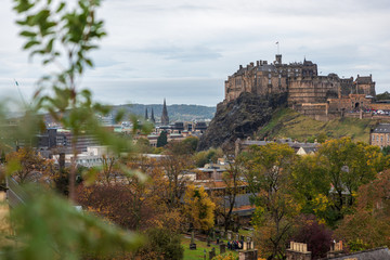 Edinburgh castle from downtown
