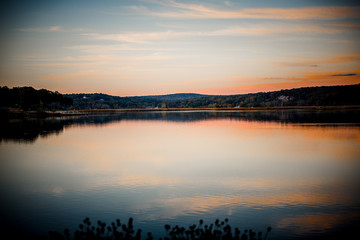 sunset over lake