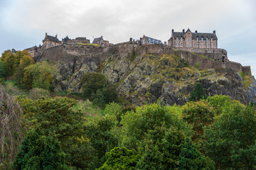 Fototapeta na wymiar Wide view of Edinburgh castle