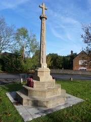 Fototapeta na wymiar Penn War memorial at the junction of Pauls Hill and Church Road, Penn. A Latin cross on an octagonal pillar, unveiled in 1921.