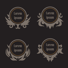 Abstract design circle ornamental frame collection