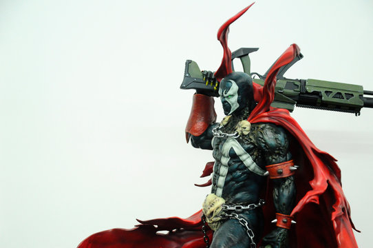 KUALA LUMPUR, MALAYSIA -APRIL 7, 2018: Fictional antihero character action figure called Spawn. Display by collector for public