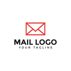 Mail, Message, Envelope, Email Line Logo Design Template