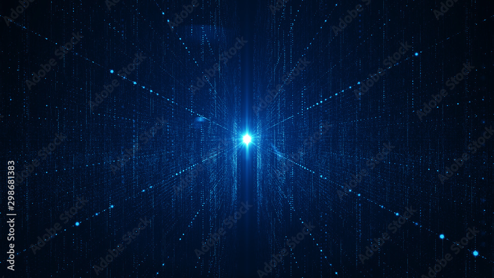 Poster abstract technology big data background concept. motion of digital data flow. transferring of big da