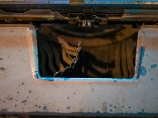 The old typewriter in retro shop.