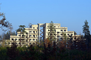 Ghost town in Eastern Europe.Former Soviet kids camp.Ukraine gets rid of the consequences of communism. Ruins.  Kiev Region,Ukraine