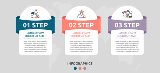 Vector infographic flat template. Rectangles for three diagrams, graph, flowchart, timeline, marketing, presentation. Business concept with 3 labels