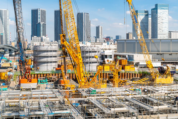 Naklejka premium Construction site working in Japan