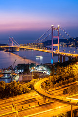 Fototapeta na wymiar Hong Kong Tsing ma Bridge