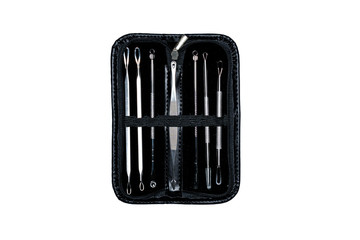 Acne removal device set isolated on white background with clipping path.